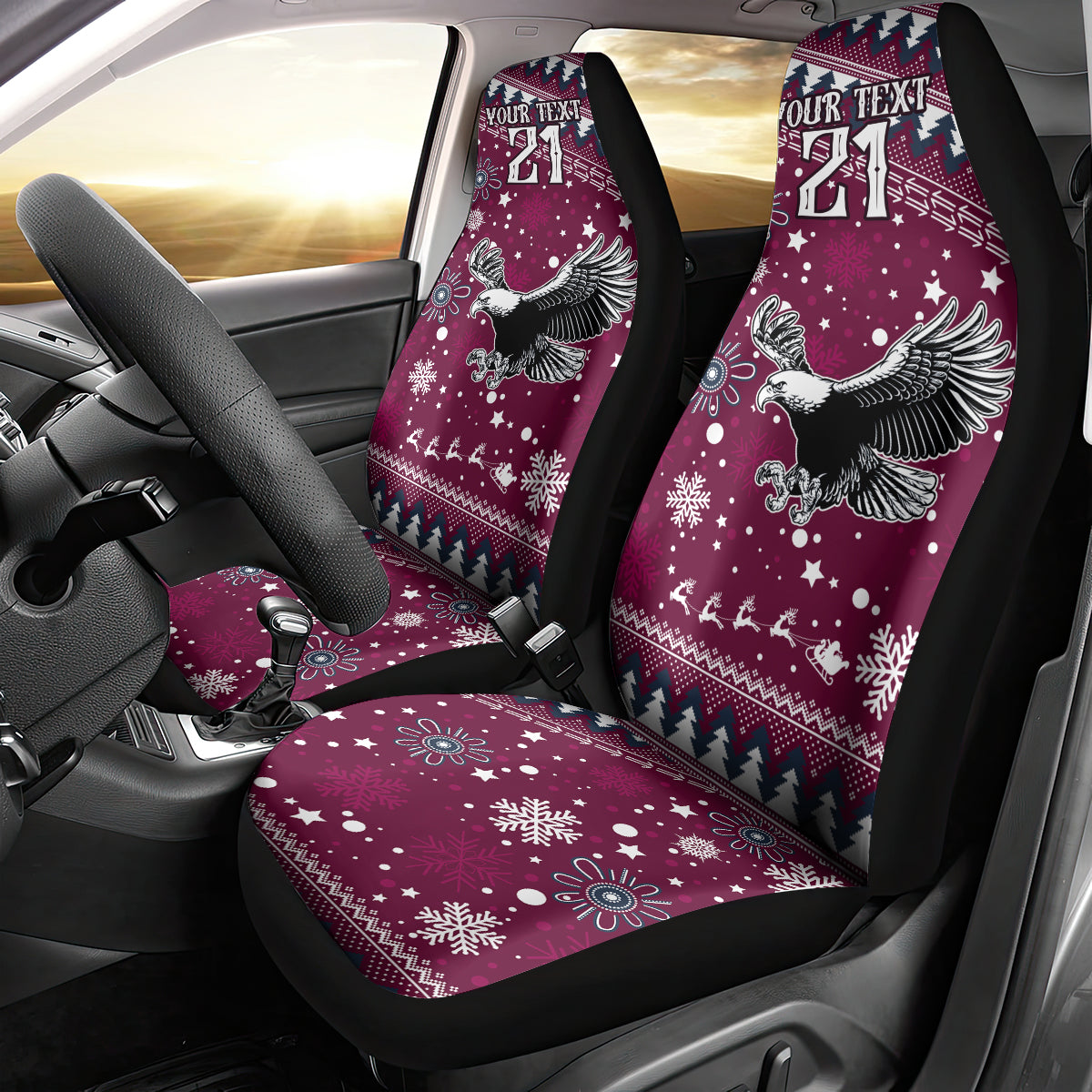 custom-sea-eagles-rugby-car-seat-cover-manly-boys-victory-2023-christmas-vibe