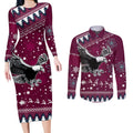 custom-sea-eagles-rugby-couples-matching-long-sleeve-bodycon-dress-and-long-sleeve-button-shirt-manly-boys-victory-2023-christmas-vibe