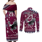 custom-sea-eagles-rugby-couples-matching-off-shoulder-maxi-dress-and-long-sleeve-button-shirt-manly-boys-victory-2023-christmas-vibe