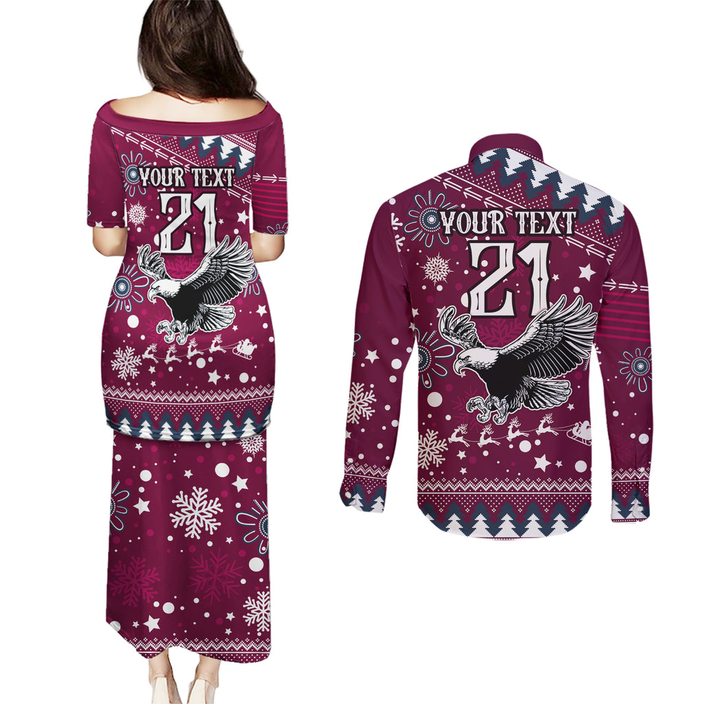 custom-sea-eagles-rugby-couples-matching-puletasi-dress-and-long-sleeve-button-shirt-manly-boys-victory-2023-christmas-vibe