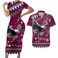 custom-sea-eagles-rugby-couples-matching-short-sleeve-bodycon-dress-and-hawaiian-shirt-manly-boys-victory-2023-christmas-vibe