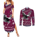 custom-sea-eagles-rugby-couples-matching-summer-maxi-dress-and-long-sleeve-button-shirt-manly-boys-victory-2023-christmas-vibe