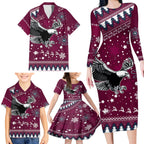 custom-sea-eagles-rugby-family-matching-long-sleeve-bodycon-dress-and-hawaiian-shirt-manly-boys-victory-2023-christmas-vibe