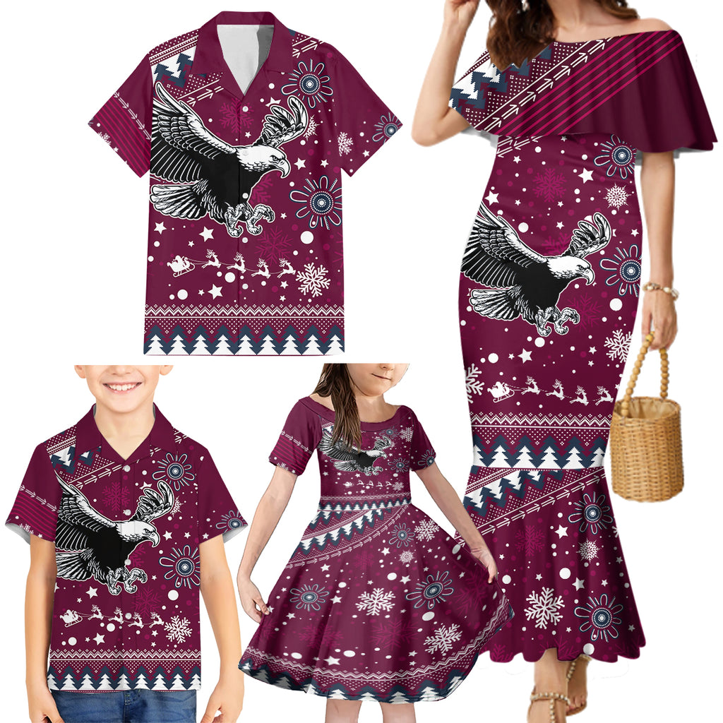 custom-sea-eagles-rugby-family-matching-mermaid-dress-and-hawaiian-shirt-manly-boys-victory-2023-christmas-vibe