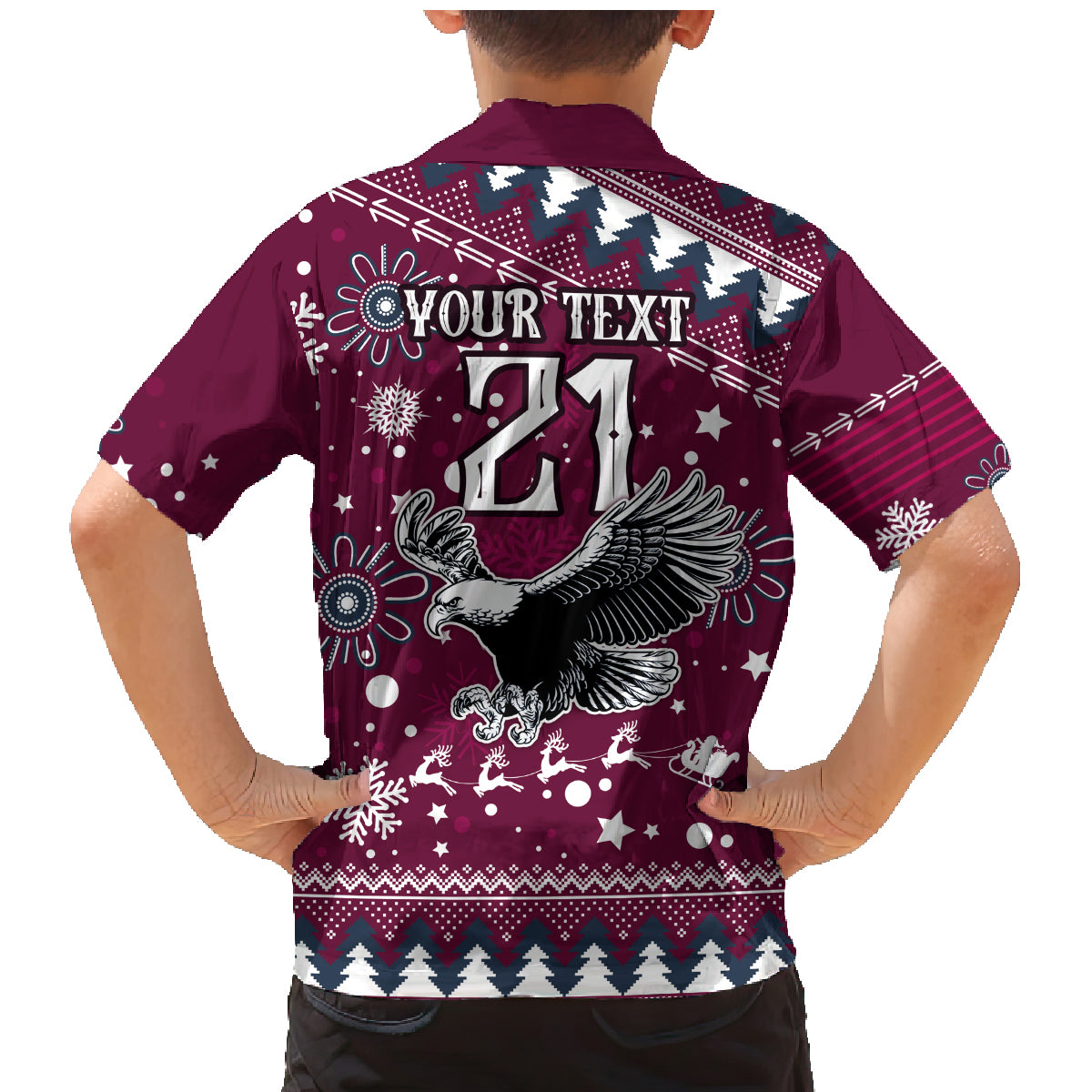 custom-sea-eagles-rugby-family-matching-mermaid-dress-and-hawaiian-shirt-manly-boys-victory-2023-christmas-vibe