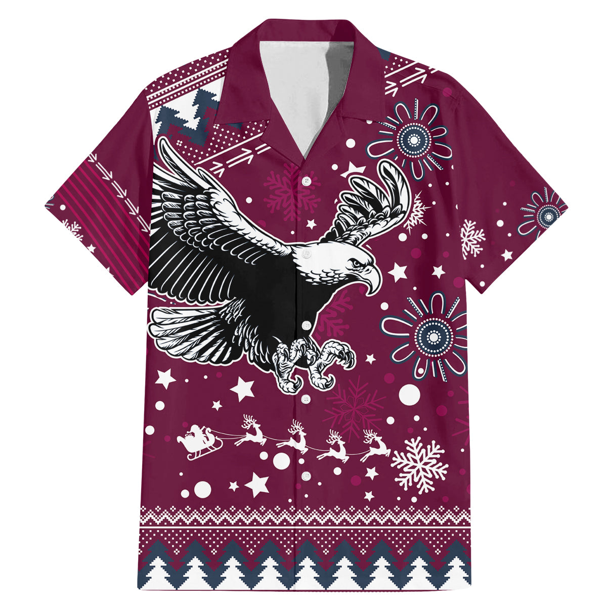 custom-sea-eagles-rugby-family-matching-mermaid-dress-and-hawaiian-shirt-manly-boys-victory-2023-christmas-vibe