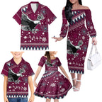custom-sea-eagles-rugby-family-matching-off-shoulder-long-sleeve-dress-and-hawaiian-shirt-manly-boys-victory-2023-christmas-vibe