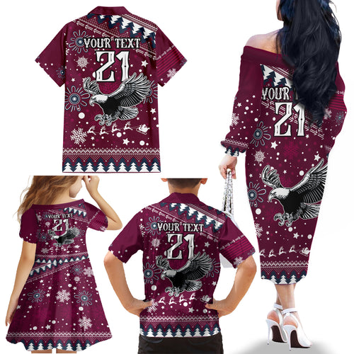 custom-sea-eagles-rugby-family-matching-off-shoulder-long-sleeve-dress-and-hawaiian-shirt-manly-boys-victory-2023-christmas-vibe