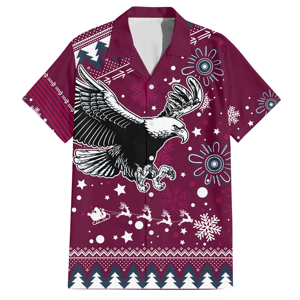 custom-sea-eagles-rugby-family-matching-off-shoulder-long-sleeve-dress-and-hawaiian-shirt-manly-boys-victory-2023-christmas-vibe