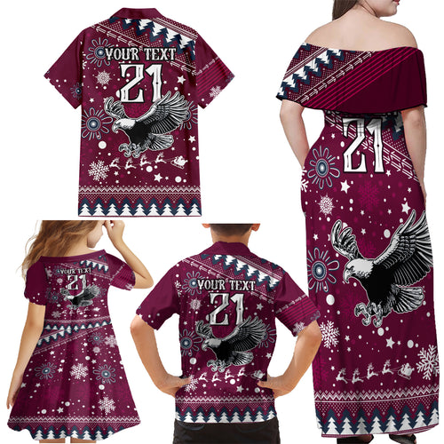 custom-sea-eagles-rugby-family-matching-off-shoulder-maxi-dress-and-hawaiian-shirt-manly-boys-victory-2023-christmas-vibe