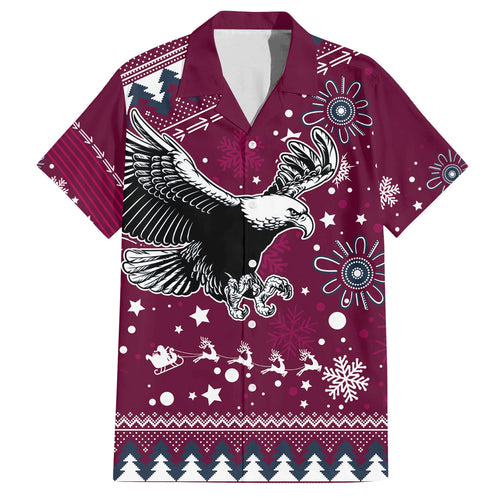 custom-sea-eagles-rugby-family-matching-off-shoulder-short-dress-and-hawaiian-shirt-manly-boys-victory-2023-christmas-vibe