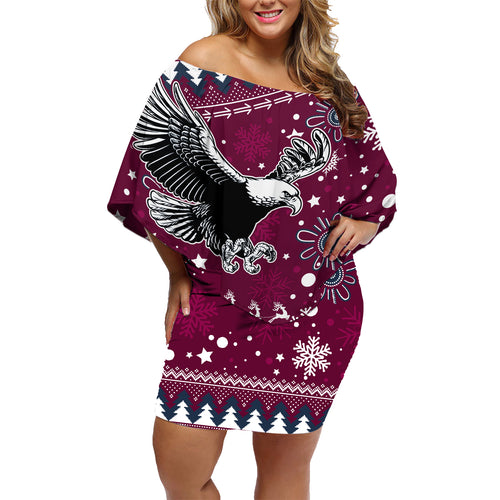 custom-sea-eagles-rugby-family-matching-off-shoulder-short-dress-and-hawaiian-shirt-manly-boys-victory-2023-christmas-vibe