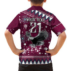 custom-sea-eagles-rugby-family-matching-short-sleeve-bodycon-dress-and-hawaiian-shirt-manly-boys-victory-2023-christmas-vibe