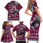 custom-sea-eagles-rugby-family-matching-short-sleeve-bodycon-dress-and-hawaiian-shirt-manly-boys-victory-2023-christmas-vibe