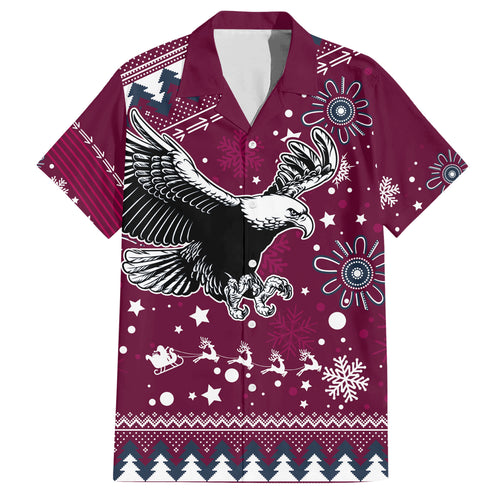 custom-sea-eagles-rugby-family-matching-short-sleeve-bodycon-dress-and-hawaiian-shirt-manly-boys-victory-2023-christmas-vibe