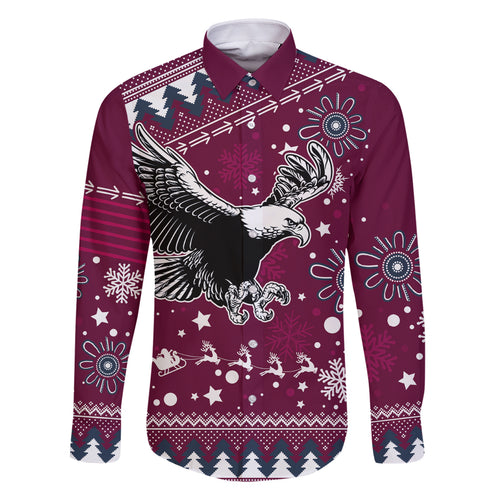 custom-sea-eagles-rugby-family-matching-summer-maxi-dress-and-hawaiian-shirt-manly-boys-victory-2023-christmas-vibe