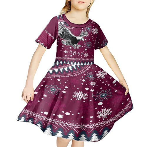 custom-sea-eagles-rugby-kid-short-sleeve-dress-manly-boys-victory-2023-christmas-vibe