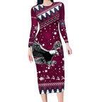 custom-sea-eagles-rugby-long-sleeve-bodycon-dress-manly-boys-victory-2023-christmas-vibe