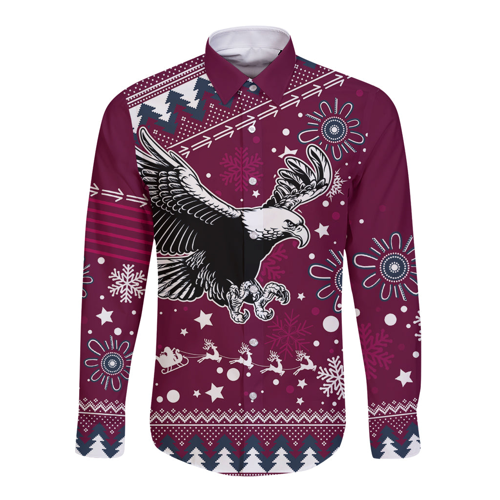 custom-sea-eagles-rugby-long-sleeve-button-shirt-manly-boys-victory-2023-christmas-vibe