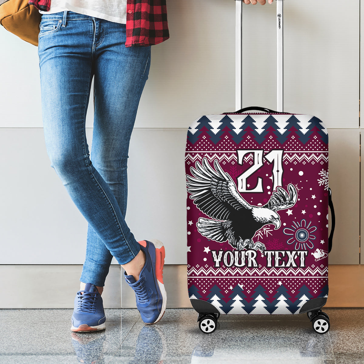 custom-sea-eagles-rugby-luggage-cover-manly-boys-victory-2023-christmas-vibe