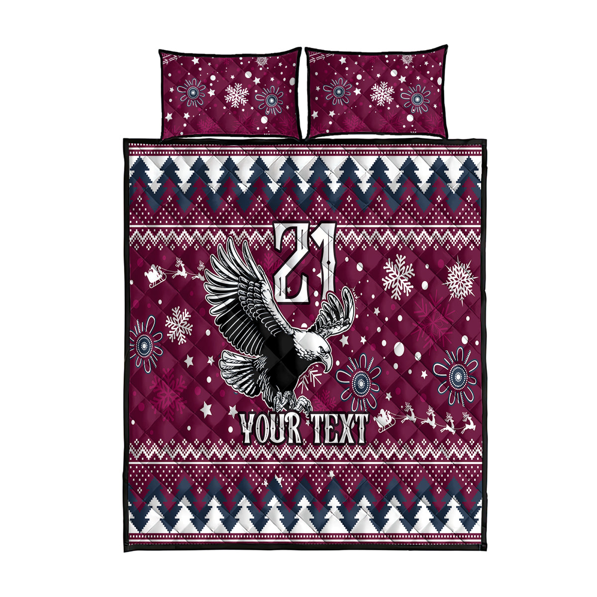 custom-sea-eagles-rugby-quilt-bed-set-manly-boys-victory-2023-christmas-vibe