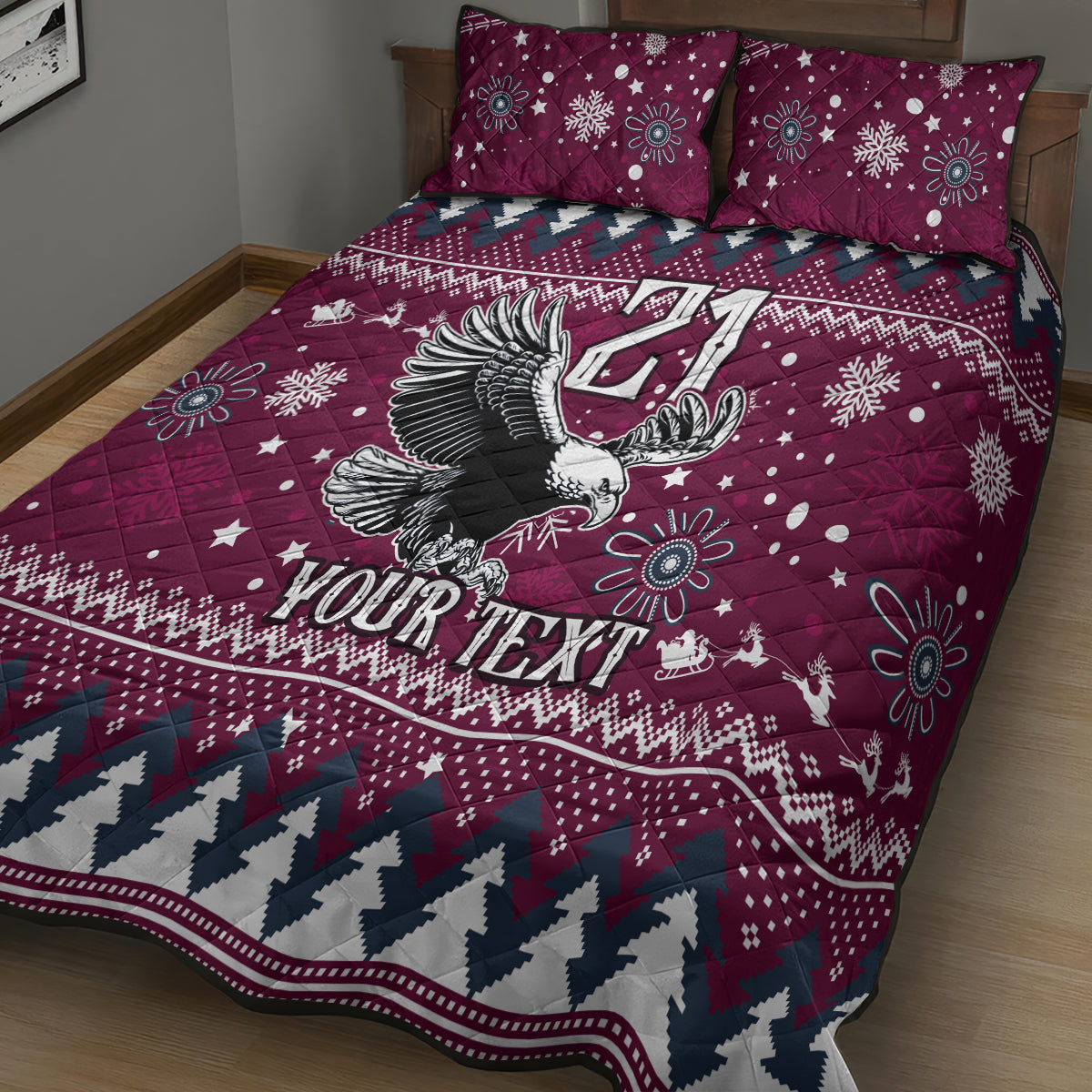 custom-sea-eagles-rugby-quilt-bed-set-manly-boys-victory-2023-christmas-vibe
