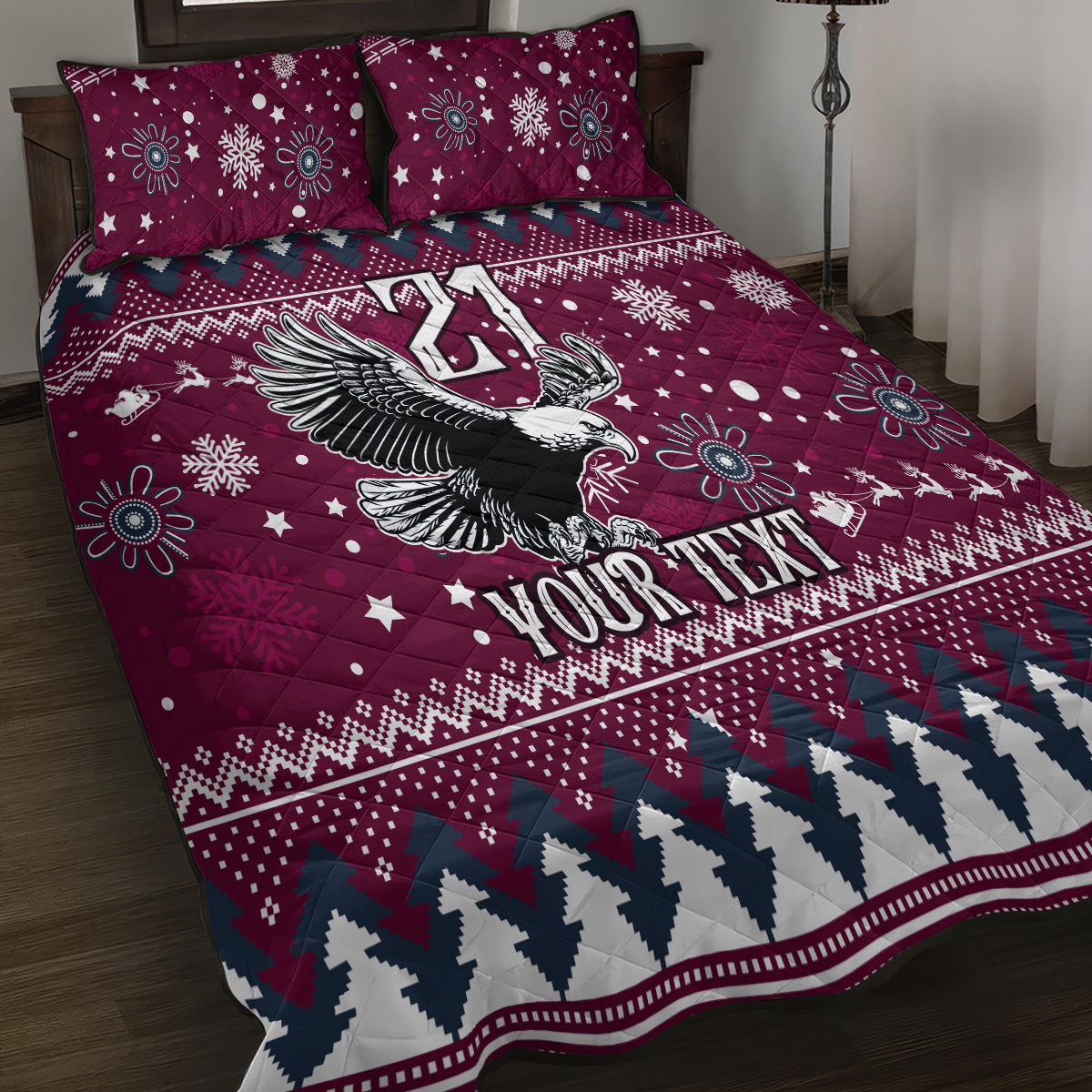 custom-sea-eagles-rugby-quilt-bed-set-manly-boys-victory-2023-christmas-vibe