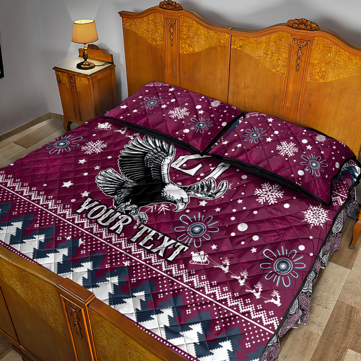 custom-sea-eagles-rugby-quilt-bed-set-manly-boys-victory-2023-christmas-vibe