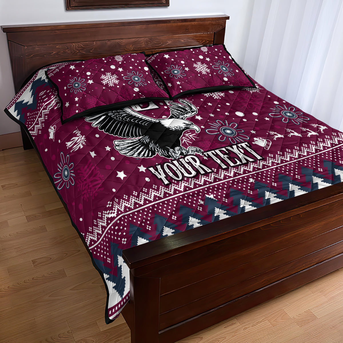 custom-sea-eagles-rugby-quilt-bed-set-manly-boys-victory-2023-christmas-vibe