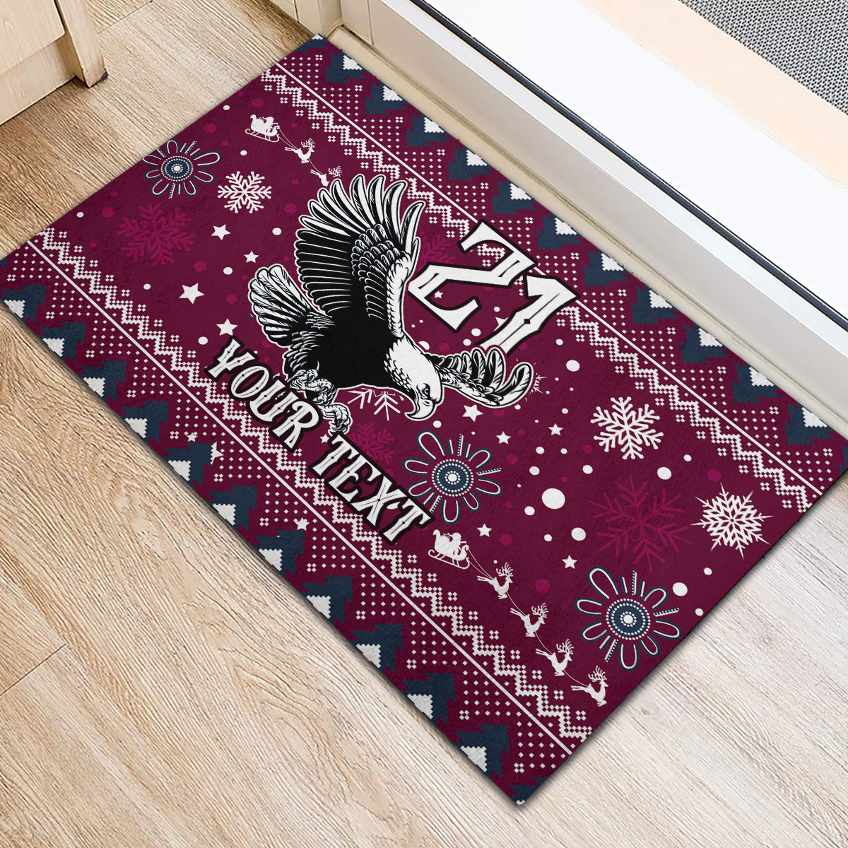 custom-sea-eagles-rugby-rubber-doormat-manly-boys-victory-2023-christmas-vibe