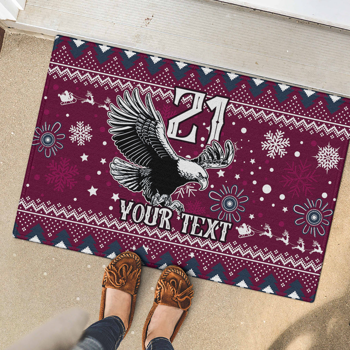 custom-sea-eagles-rugby-rubber-doormat-manly-boys-victory-2023-christmas-vibe