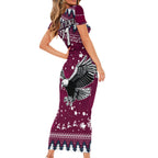 custom-sea-eagles-rugby-short-sleeve-bodycon-dress-manly-boys-victory-2023-christmas-vibe