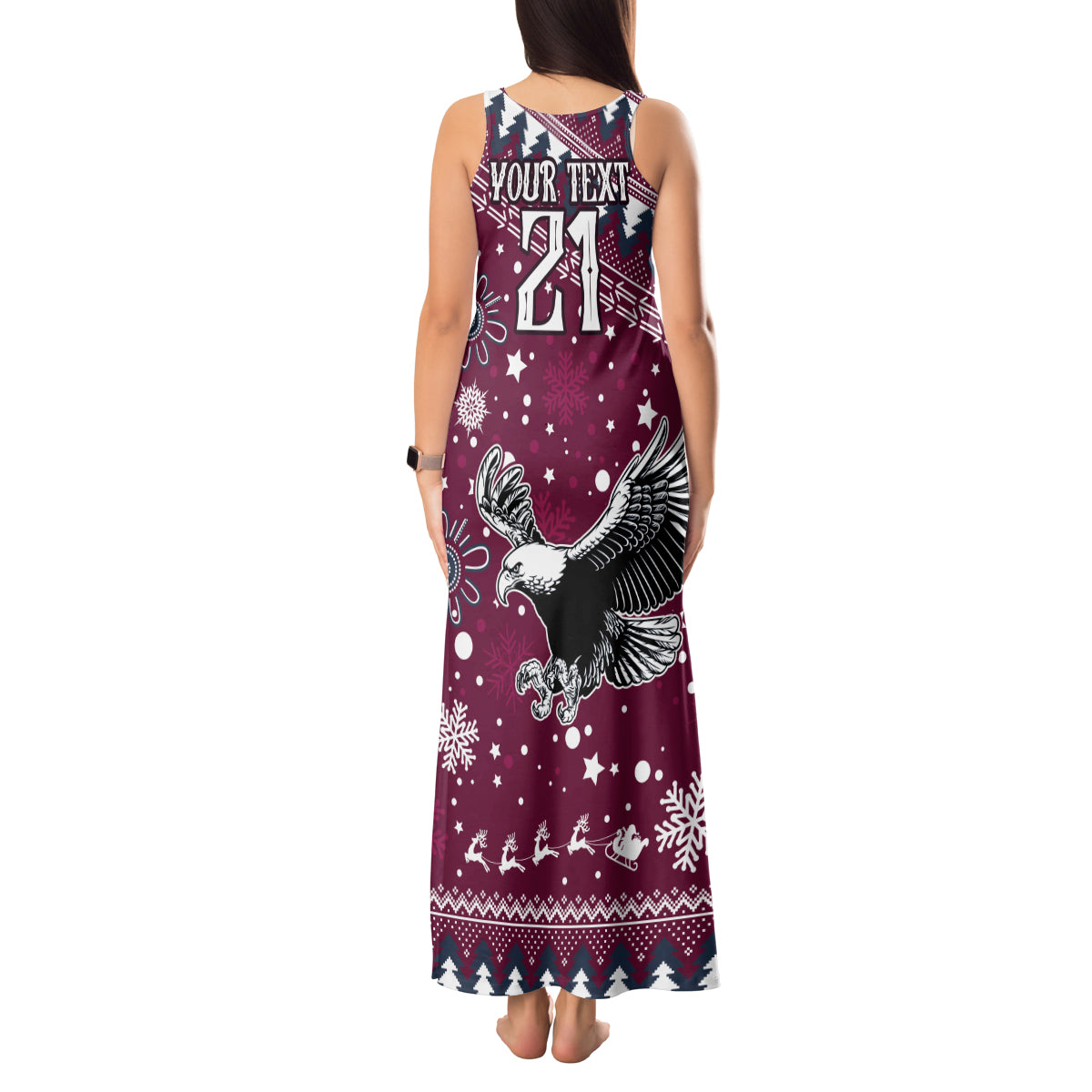 custom-sea-eagles-rugby-tank-maxi-dress-manly-boys-victory-2023-christmas-vibe