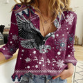 custom-sea-eagles-rugby-women-casual-shirt-manly-boys-victory-2023-christmas-vibe