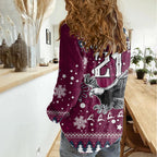 custom-sea-eagles-rugby-women-casual-shirt-manly-boys-victory-2023-christmas-vibe