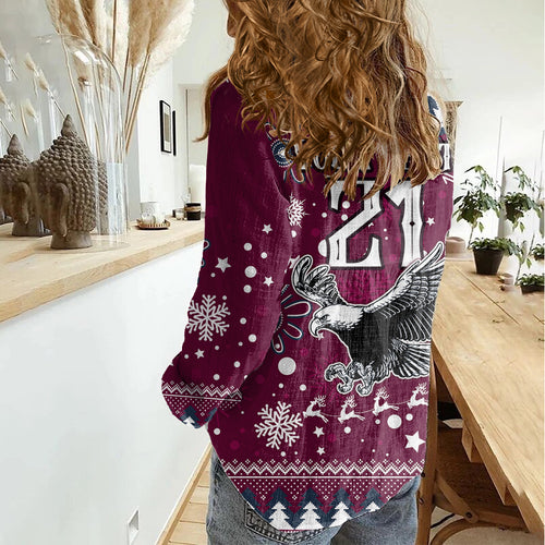 custom-sea-eagles-rugby-women-casual-shirt-manly-boys-victory-2023-christmas-vibe