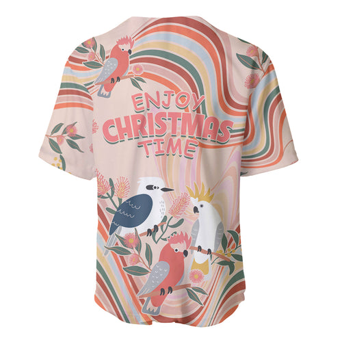 australia-hippie-christmas-baseball-jersey-cockatoo-kookaburra-with-wattle-pink-peach-style
