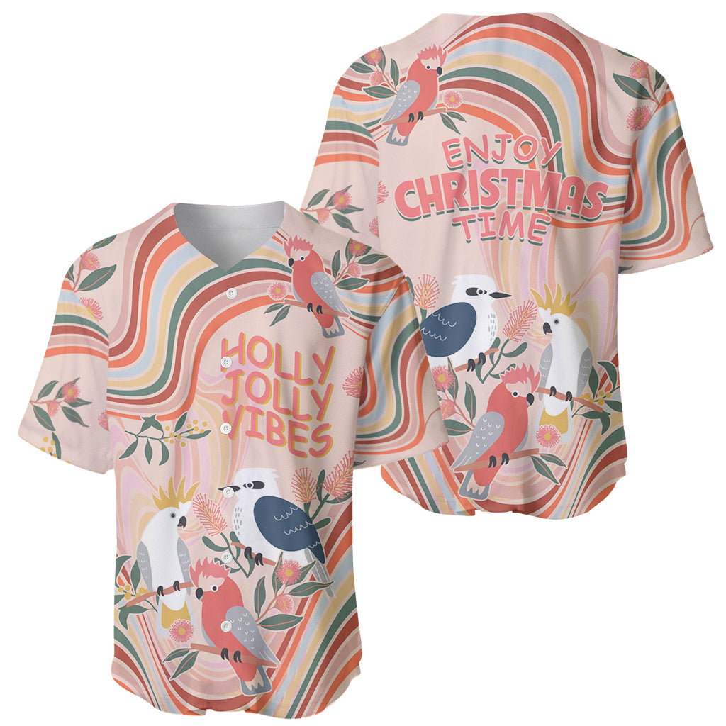 australia-hippie-christmas-baseball-jersey-cockatoo-kookaburra-with-wattle-pink-peach-style