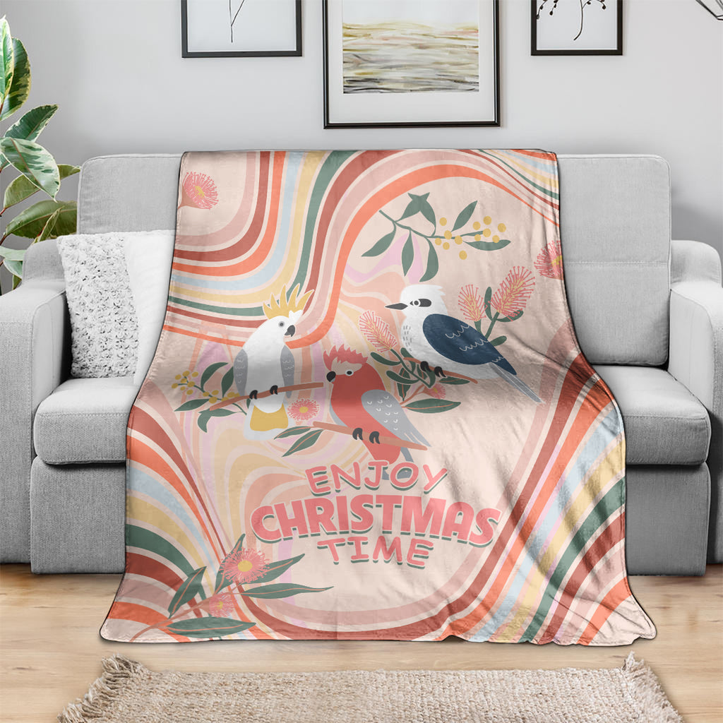 australia-hippie-christmas-blanket-cockatoo-kookaburra-with-wattle-pink-peach-style