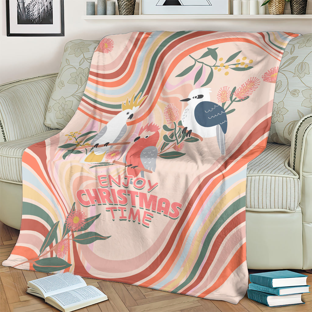 australia-hippie-christmas-blanket-cockatoo-kookaburra-with-wattle-pink-peach-style