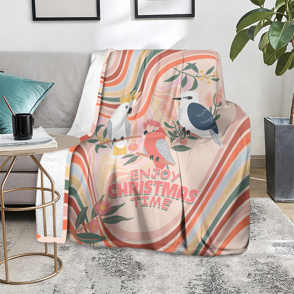 australia-hippie-christmas-blanket-cockatoo-kookaburra-with-wattle-pink-peach-style