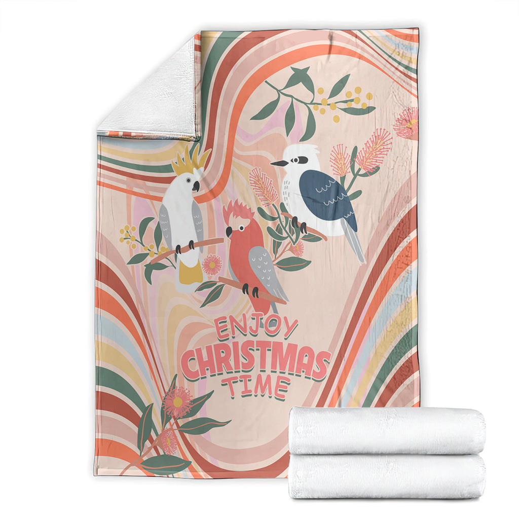 australia-hippie-christmas-blanket-cockatoo-kookaburra-with-wattle-pink-peach-style