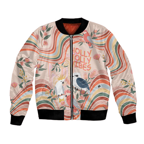 australia-hippie-christmas-bomber-jacket-cockatoo-kookaburra-with-wattle-pink-peach-style