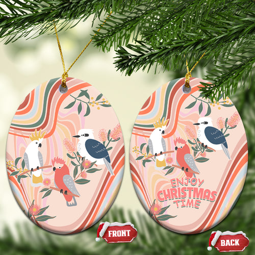 australia-hippie-christmas-ceramic-ornament-cockatoo-kookaburra-with-wattle-pink-peach-style