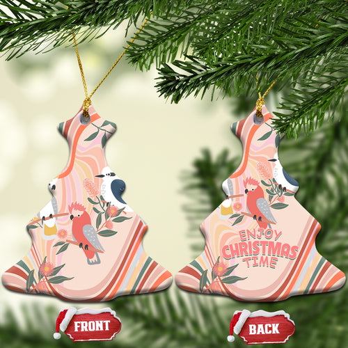 australia-hippie-christmas-ceramic-ornament-cockatoo-kookaburra-with-wattle-pink-peach-style