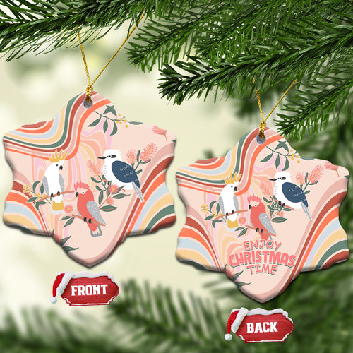 australia-hippie-christmas-ceramic-ornament-cockatoo-kookaburra-with-wattle-pink-peach-style