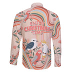 australia-hippie-christmas-family-matching-short-sleeve-bodycon-dress-and-hawaiian-shirt-cockatoo-kookaburra-with-wattle-pink-peach-style