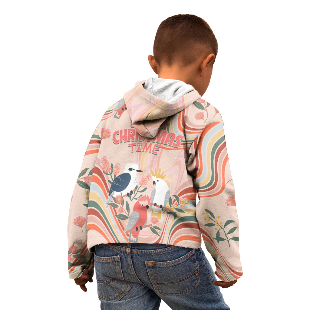 australia-hippie-christmas-kid-hoodie-cockatoo-kookaburra-with-wattle-pink-peach-style