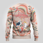 australia-hippie-christmas-ugly-christmas-sweater-cockatoo-kookaburra-with-wattle-pink-peach-style