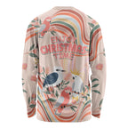 australia-hippie-christmas-long-sleeve-shirt-cockatoo-kookaburra-with-wattle-pink-peach-style